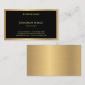 プロフェッショナルブラック金ゴールドエレガントテンプレート 名刺 (正面/裏面)