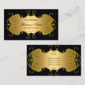 プロフェッショナルブラック金ゴールドエレガント事業 名刺 (正面/裏面)