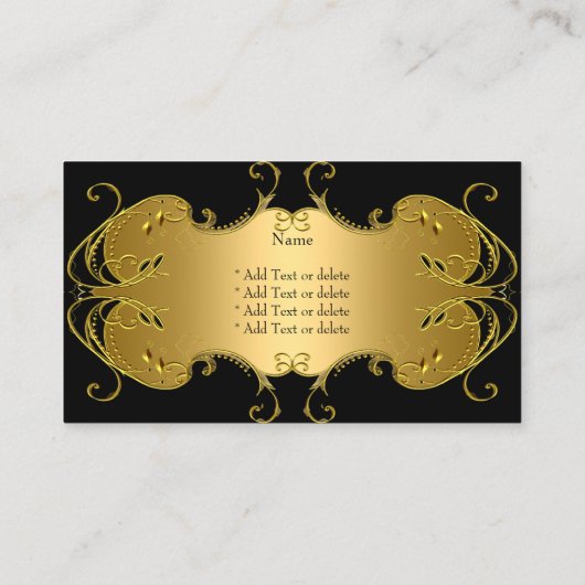 プロフェッショナルブラック金ゴールドエレガント事業 名刺 (裏面)