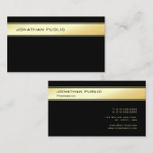 プロフェッショナルブラック金ゴールドシンプルテンプレート 名刺 (正面/裏面)
