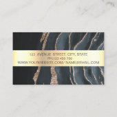 プロフェッショナルブラック金ゴールドストライプ大理石 名刺 (裏面)