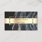 プロフェッショナルブラック金ゴールドストライプ大理石 名刺 (正面)