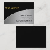 プロフェッショナルブラック金ゴールドメタエレガントル 名刺 (正面/裏面)