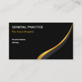 プロフェッショナルブラック金ゴールドモダンミニマエレガントリスト 名刺 (裏面)