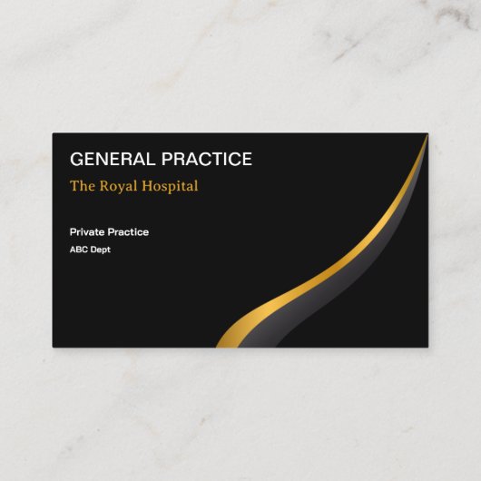 プロフェッショナルブラック金ゴールドモダンミニマエレガントリスト 名刺 (裏面)