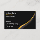 プロフェッショナルブラック金ゴールドモダンミニマエレガントリスト 名刺 (正面)