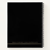 プロフェッショナルブラック金ゴールドモノグラムエグゼクティブスパイラル ノートブック (裏面)