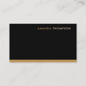 プロフェッショナルブラック金ゴールドラグジュアリーミニマルQRコード 名刺 (正面)