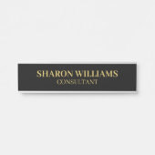 プロフェッショナルブラック金ゴールド名前をカスタムする名 サインプレート (正面)