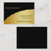 プロフェッショナルブラック金ゴールド金モダン属エレガント 名刺 (正面/裏面)