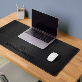プロフェッショナルブラック金属モノグラム デスクマット