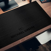 プロフェッショナルブラック金属モノグラム デスクマット