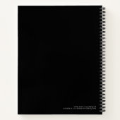 プロフェッショナルブラック&シルバーモノグラムイニシャル ノートブック (裏面)