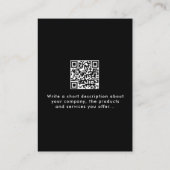 プロフェッショナルブラック・ビジネス・プロモーション写真 名刺 (裏面)