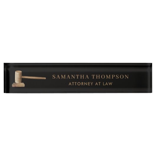 プロフェッショナルブラック&ブラウン弁護士弁護士ゲベル デスクネームプレート (正面)
