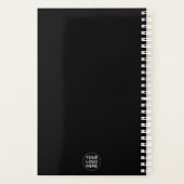 プロフェッショナルブラック&ホワイトビジネスロゴ&文字 プランナー手帳 (裏面)