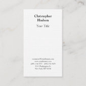 プロフェッショナルブラック&ホワイトプレーンプレミアムリネン 名刺 (正面)