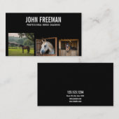 プロフェッショナルブラック&ホワイトホースの写真ウマ科の 名刺 (正面/裏面)