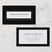 プロフェッショナルブラック&ホワイトミニマリストフレーム 名刺 (正面/裏面)