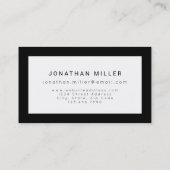 プロフェッショナルブラック&ホワイトミニマリストフレーム 名刺 (裏面)