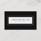 プロフェッショナルブラック&ホワイトミニマリストフレーム 名刺 (正面)