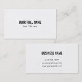 プロフェッショナルブラック&ホワイトミニマリスト 名刺 (正面/裏面)