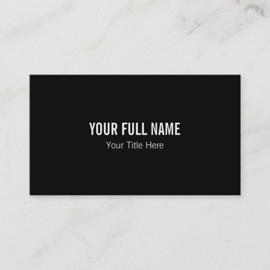 プロフェッショナルブラック&ホワイトミニマリスト 名刺 (正面)