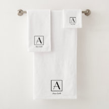 プロフェッショナルブラック&ホワイトモノグラムイニシャルスクリプト