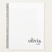 プロフェッショナルブラック&ホワイトモノグラムシンプル名 プランナー手帳 (正面)