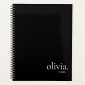 プロフェッショナルブラック&ホワイトモノグラムシンプル名 プランナー手帳 (正面)