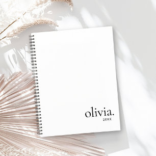 プロフェッショナルブラック&ホワイトモノグラムシンプル名 プランナー手帳