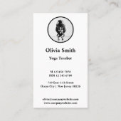 プロフェッショナルブラック&ホワイトヨガビジネスカード ロイヤリティカード (裏面)