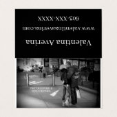 プロフェッショナルブラック&ホワイト折り畳み名刺 名刺 (外部フラット)