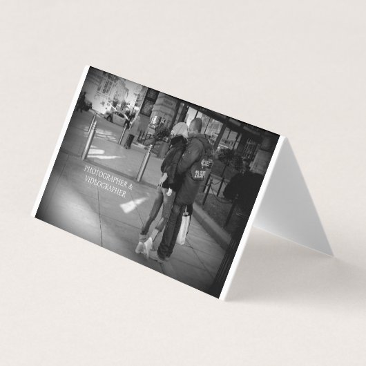 プロフェッショナルブラック&ホワイト折り畳み名刺 名刺 (正面)