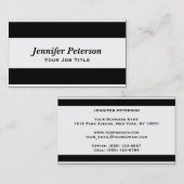 プロフェッショナルブラック(白ストライプ) 名刺 (正面/裏面)