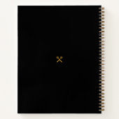 プロフェッショナルブラック&金ゴールドクロス鍵ペン名 ノートブック (裏面)