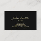 プロフェッショナルブラック&金ゴールドメタル縁どダークウッド 名刺 (裏面)