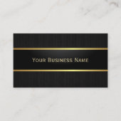 プロフェッショナルブラック&金ゴールドメタル縁どダークウッド 名刺 (正面)