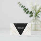 プロフェッショナルブラック&金ゴールド大理石 名刺 (スタンド正面)