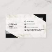 プロフェッショナルブラック&金ゴールド大理石 名刺 (裏面)