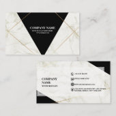 プロフェッショナルブラック&金ゴールド大理石 名刺 (正面/裏面)