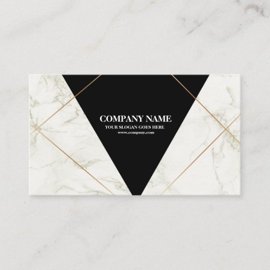 プロフェッショナルブラック&金ゴールド大理石 名刺 (正面)