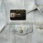 プロフェッショナルブラック&金ゴールド《写真》ぼけ味カスタム写真 名札 (インサイチュ)