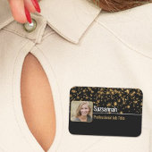 プロフェッショナルブラック&金ゴールド《写真》ぼけ味カスタム写真 名札