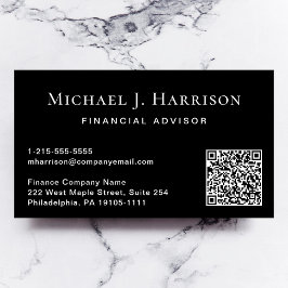 プロフェッショナルブラックQRコード 名刺