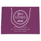 プロフェッショナルブランディングミニマリストベリーパープルロゴ ラージペーパーバッグ (正面)