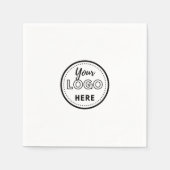 プロフェッショナルブランディングミニマリストホワイトプロモロゴ スタンダードカクテルナプキン (正面)