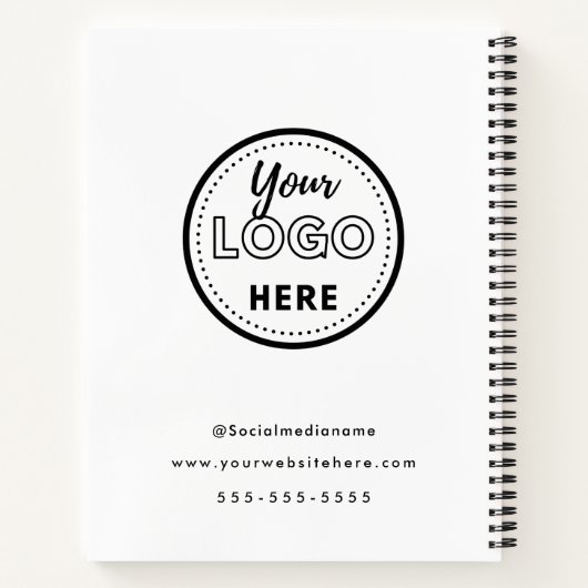 プロフェッショナルブランディングミニマリストホワイトプロモロゴ ノートブック (裏面)