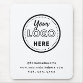 プロフェッショナルブランディングミニマリストホワイトプロモロゴ マウスパッド (正面)