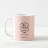 プロフェッショナルブランディングミニマル赤面ピンクロゴ コーヒーマグカップ (左)